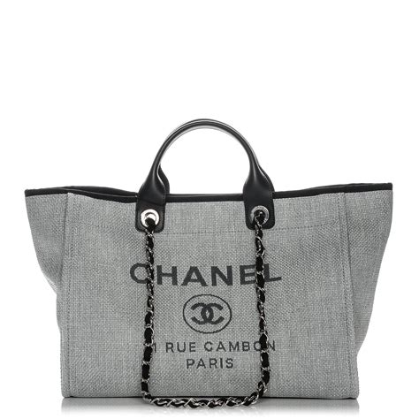 chanel deauville canvas tote bag replica|Chanel canvas large deauville tote.